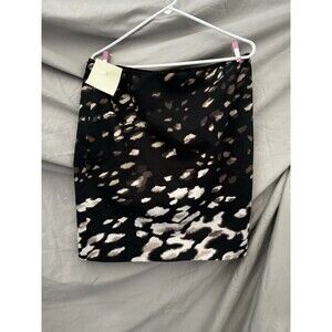 Tahari Black Watercolor Print Pencil Skirt Size 14 Fully Lined